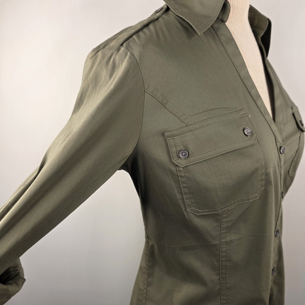 Express Olive Button Down Shirt - Picture 5 of 12